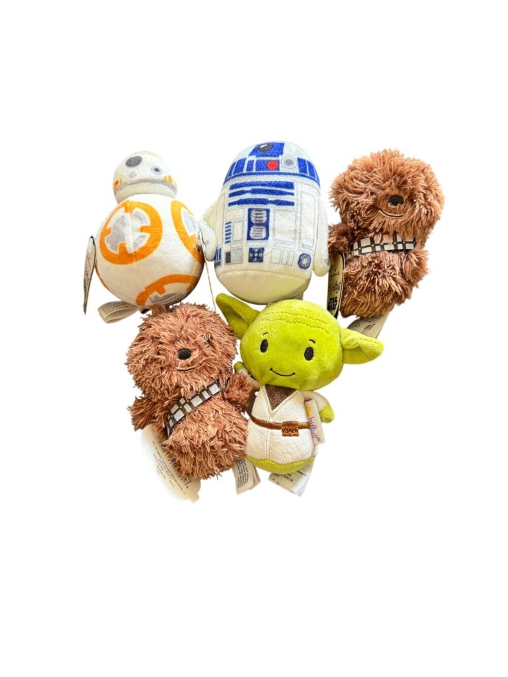 Star Wars Hallmark Itty Bittys Plush Set Of 5 Featuring Yoda Chewbacca BB-8 & R2